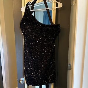 Elegant Black Sequin Dress